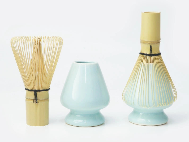 Japanese Matcha Green Tea Bowl Scoop Chasen Whisk Powder Ceremony Set Houkouen