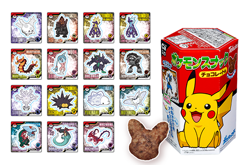 Japanese Pokemon Snack Chocolate Puffed Pikachu Stickers Candy Sweet TOHATO 23g