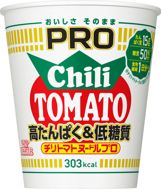 NISSIN CUP NOODLE Ramen Chili Tomato Low Carb Pro Protein Soup Food Japan 79g