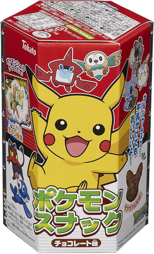 Japanese Pokemon Snack Chocolate Puffed Pikachu Stickers Candy Sweet TOHATO 23g
