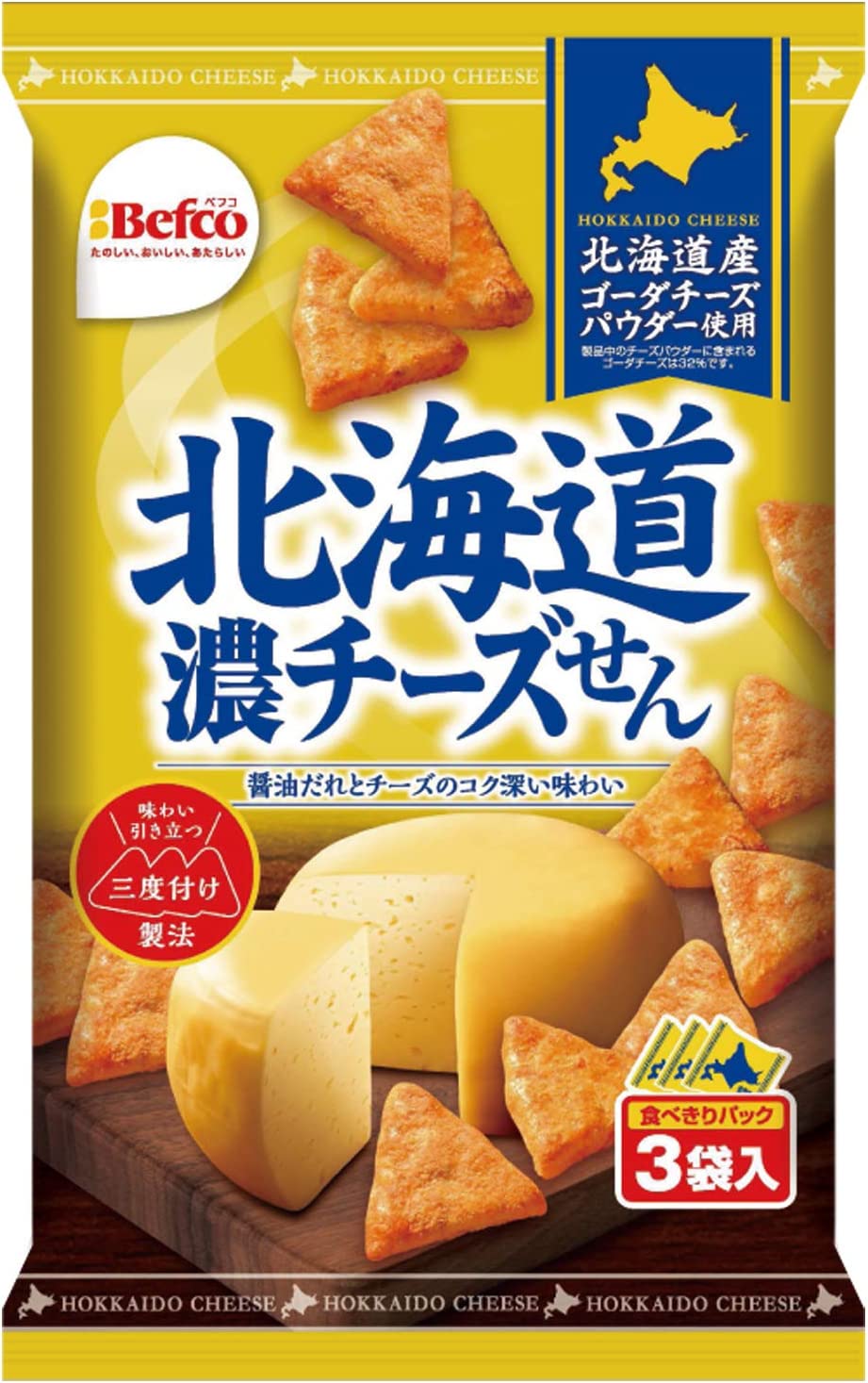 Japanese Rice Crackers Cheese Senbei Chips Soy Suace Beer Snack Food Befco 54g