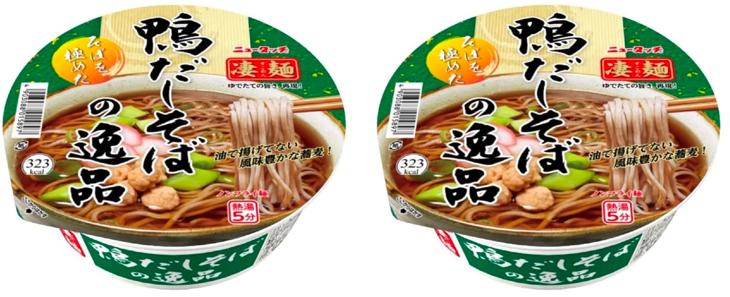 Japanese Soba Noodles Duck Meat KAMO Chicken Instant Soup Cup Food YAMADAI 117g