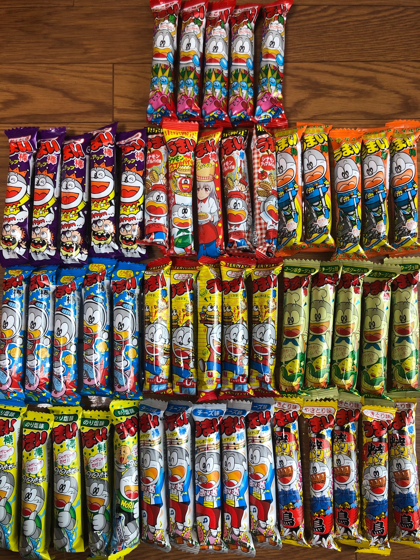 Japanese Popular Snack UMAIBO 10 Flavors × 5 = 50 Bars! Japan Dagashi/Yaokin