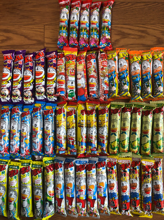 Japanese Popular Snack UMAIBO 10 Flavors × 5 = 50 Bars! Japan Dagashi/Yaokin