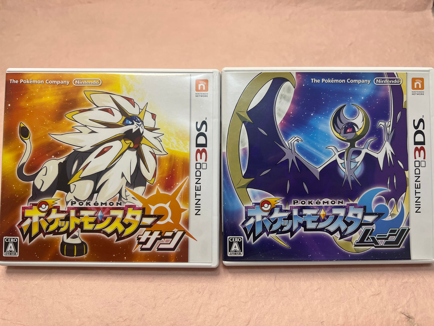 POKEMON SUN MOON X Y 3DS Used NTSC-J Japan Manual Case Cartridge Box Game 4 Set