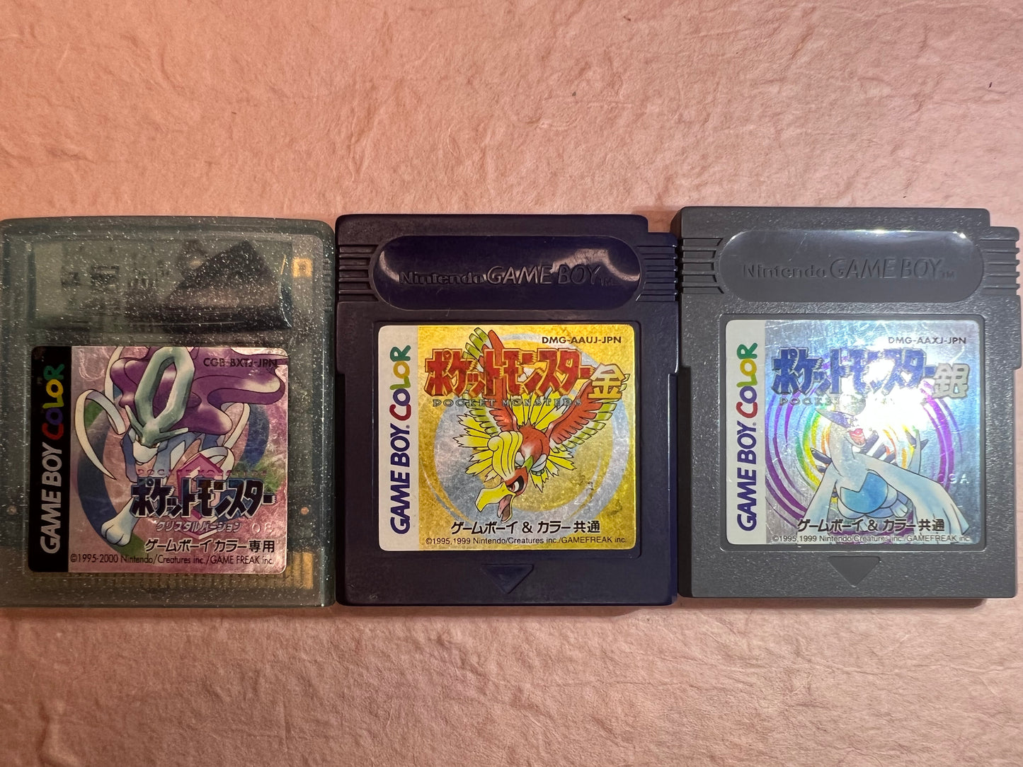 Pokemon Crystal Gold Silver Gameboy Color USED Game Boy Lot 3 Japanese Authentic
