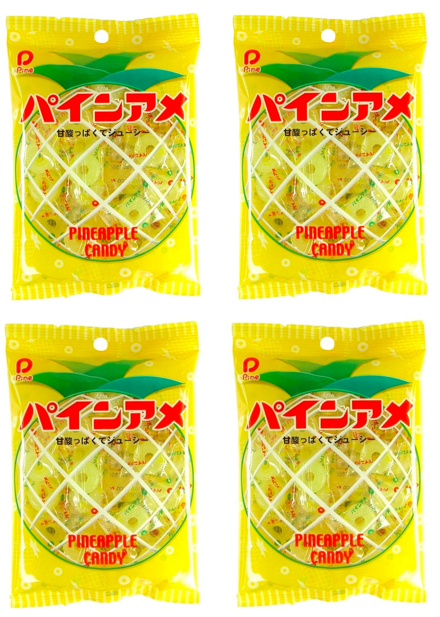 Japanese Pineapple Candy Hard Pine Ame Apple Sweet Lollipop Toffee Ring Bag 120g