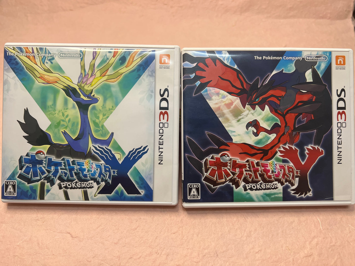 POKEMON SUN MOON X Y 3DS Used NTSC-J Japan Manual Case Cartridge Box Game 4 Set