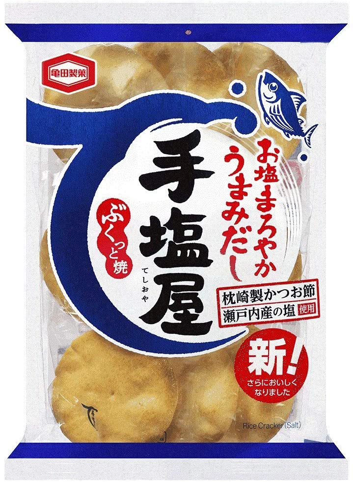 Japanese Rice Cracker Salt Senbei Dashi Snack Crispy Kelp Bonito Food KAMEDA