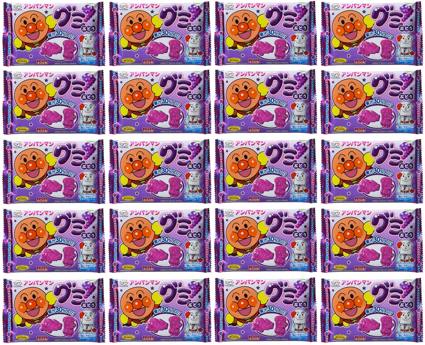 FUJIYA ANPANMAN Gummy Grape Fruits Candy Sweet Character Dagashi Snack Japan 19g