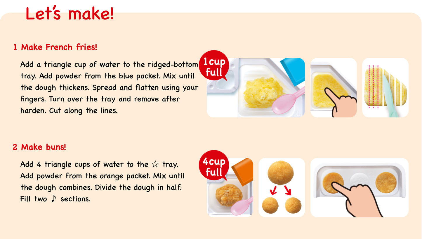 Japanese Popin Cookin Hamburger Cheese Potato Cola Hamburg Snack DIY Kit Kracie