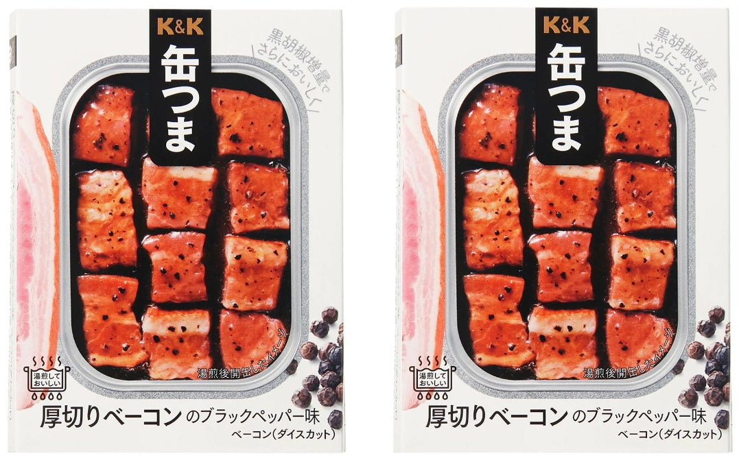 Canned Food Bacon KANTSUMA Black Pepper Pork Preserved Snack Food Japanese 105g