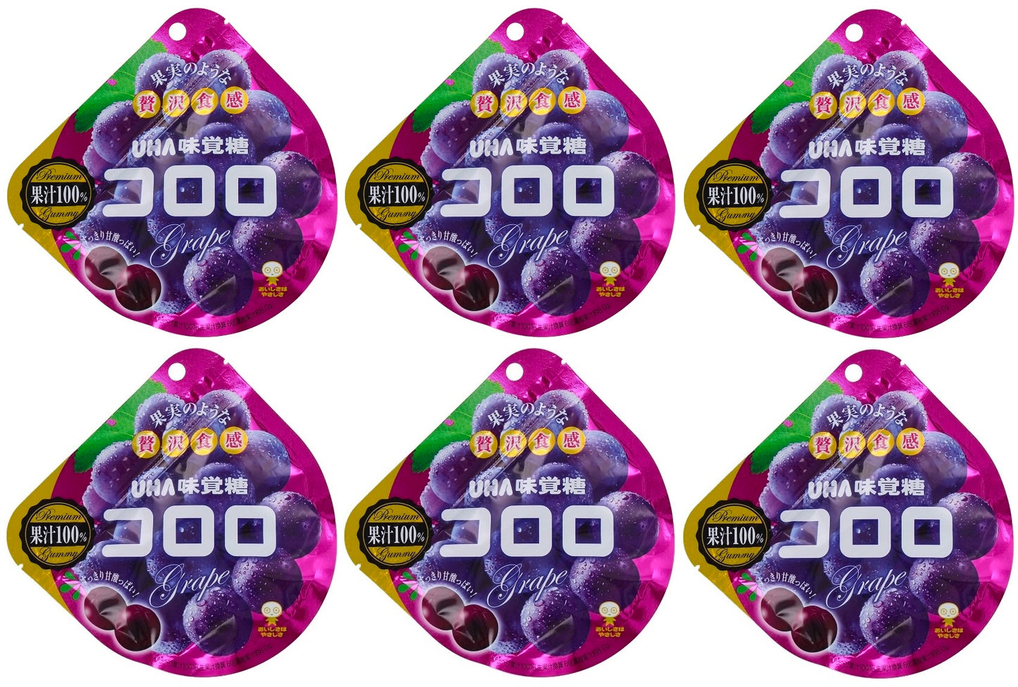 UHA Mikakuto CORORO Grape Kororo Gummy Soft Candy Fruits Toffee Sweet Japan 48g
