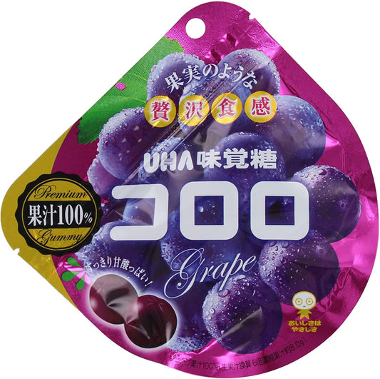 UHA Mikakuto CORORO Grape Kororo Gummy Soft Candy Fruits Toffee Sweet Japan 48g