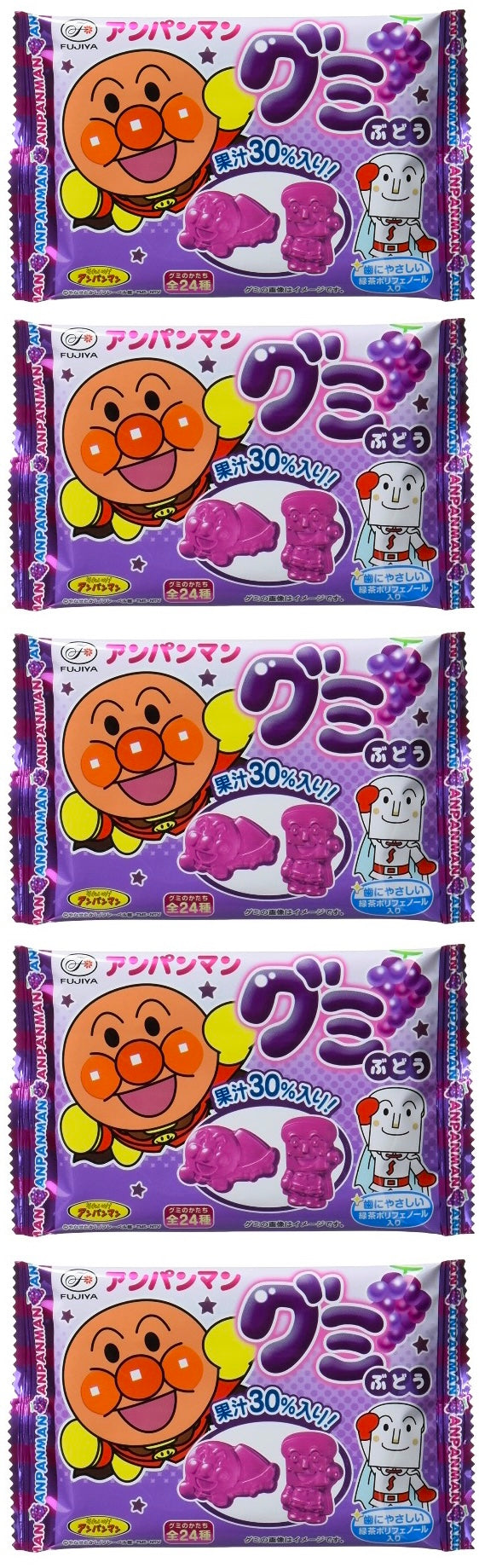 FUJIYA ANPANMAN Gummy Grape Fruits Candy Sweet Character Dagashi Snack Japan 19g