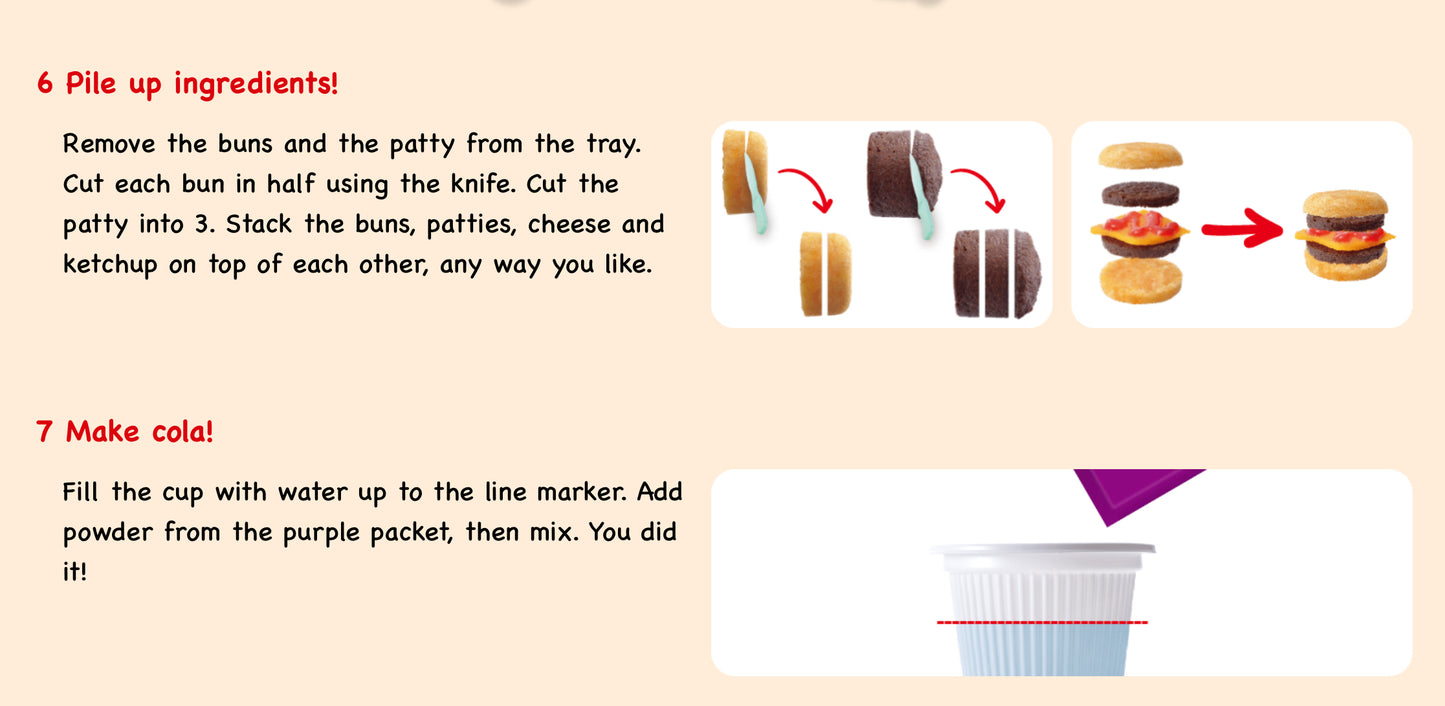 Japanese Popin Cookin Hamburger Cheese Potato Cola Hamburg Snack DIY Kit Kracie