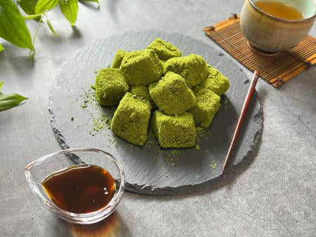 Japanese Matcha Mochi Rice Cake Warabi Powder Green Tea Sweet Syrup Rikyuen 210g