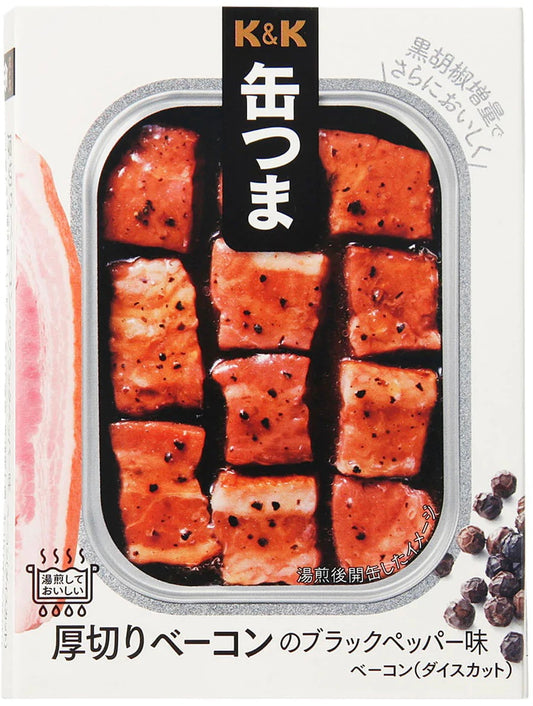 Canned Food Bacon KANTSUMA Black Pepper Pork Preserved Snack Food Japanese 105g