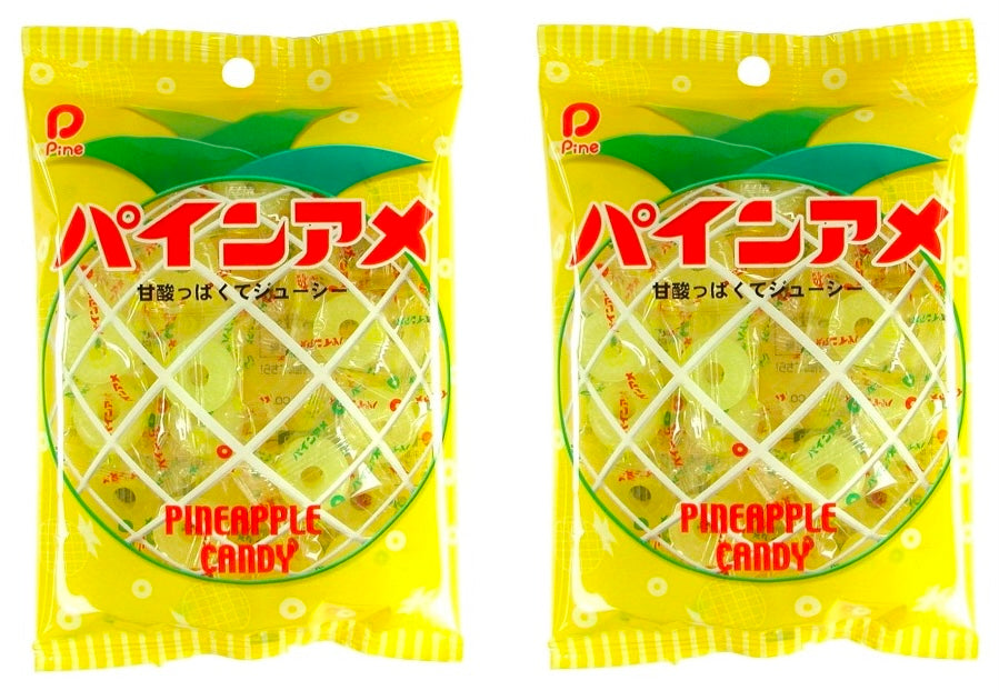 Japanese Pineapple Candy Hard Pine Ame Apple Sweet Lollipop Toffee Ring Bag 120g