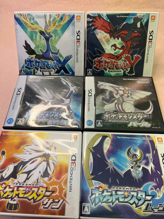 Pokemon Diamond Pearl Sun Moon X Y DS 3DS Used NTSC-J Game Box Manual 6Lot Japan