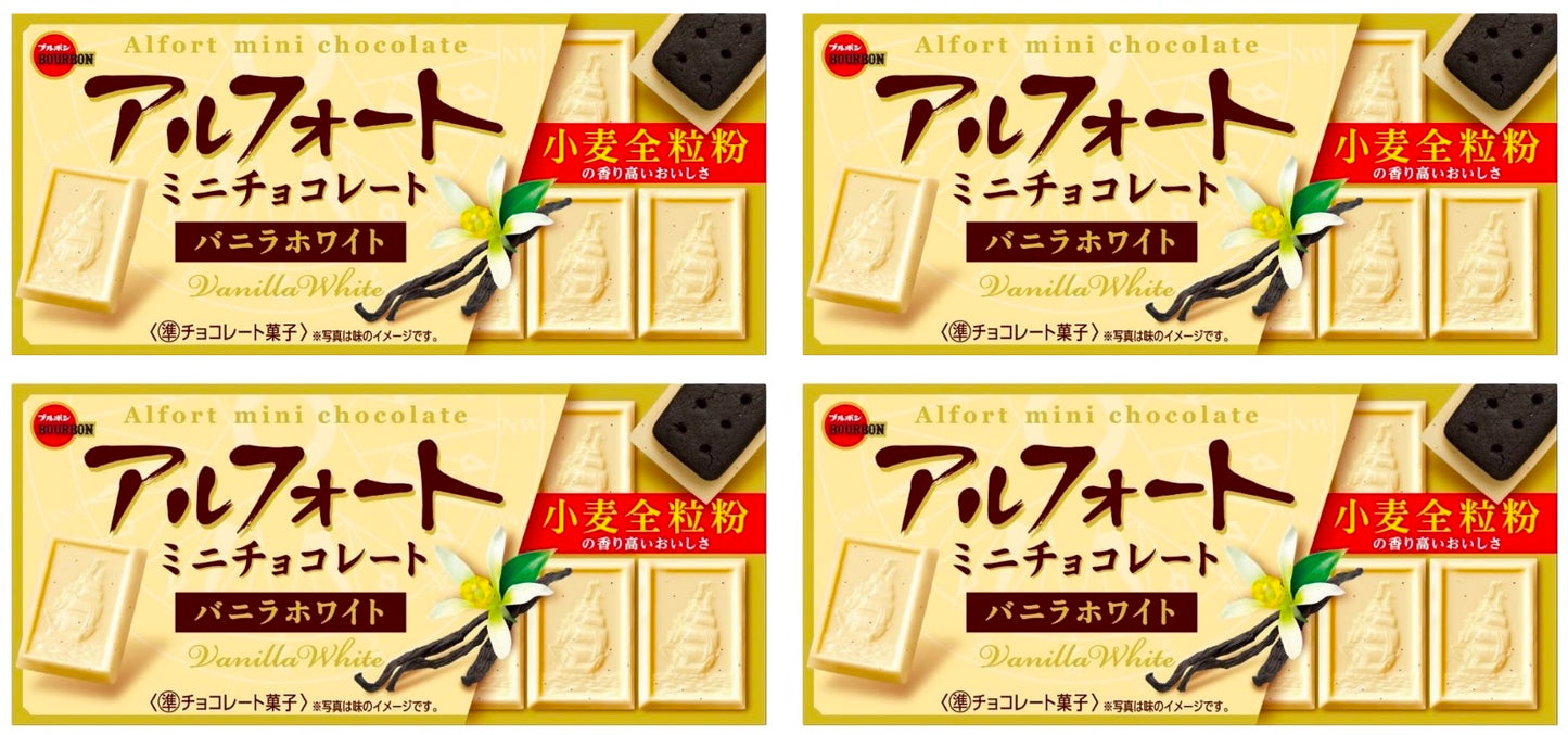 Japanese Chocolate ALFORT Biscuits Vanilla Cream Candy Sweet Snack Bourbon 55g