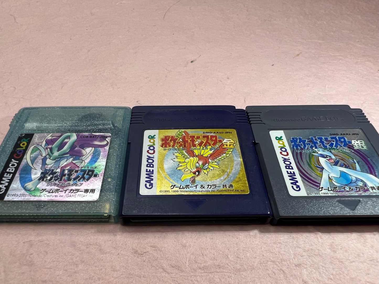 Japanese Pokemon Crystal Gold Silver Yellow Green Red GameBoy Color Used Game Japan 9 Cartridge NTSC-J