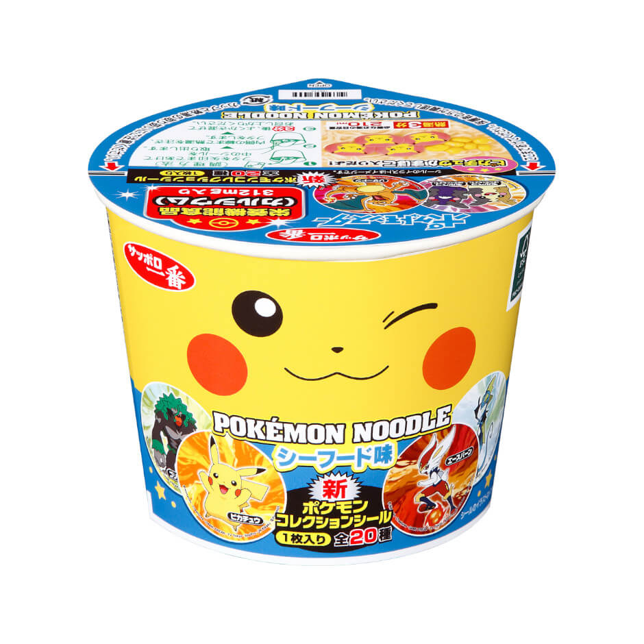 Pokemon Noodles Ramen Pikachu Stickers Instant Soy Sauce Seafood 2 Flavors Japan