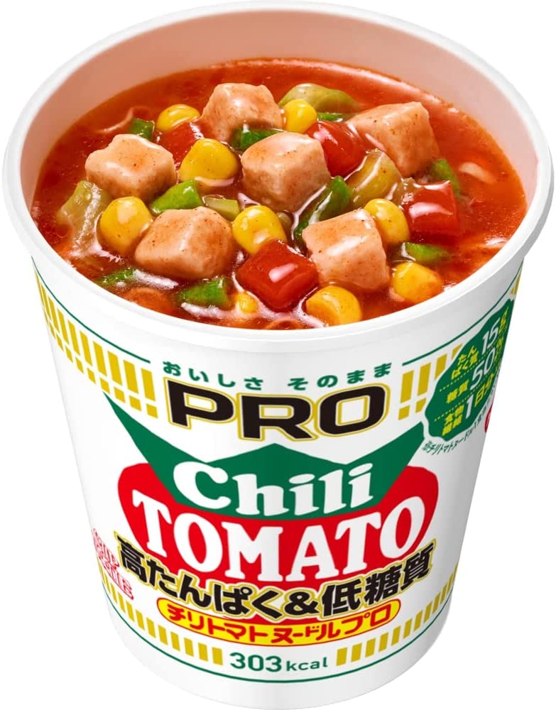 NISSIN CUP NOODLE Ramen Chili Tomato Low Carb Pro Protein Soup Food Japan 79g