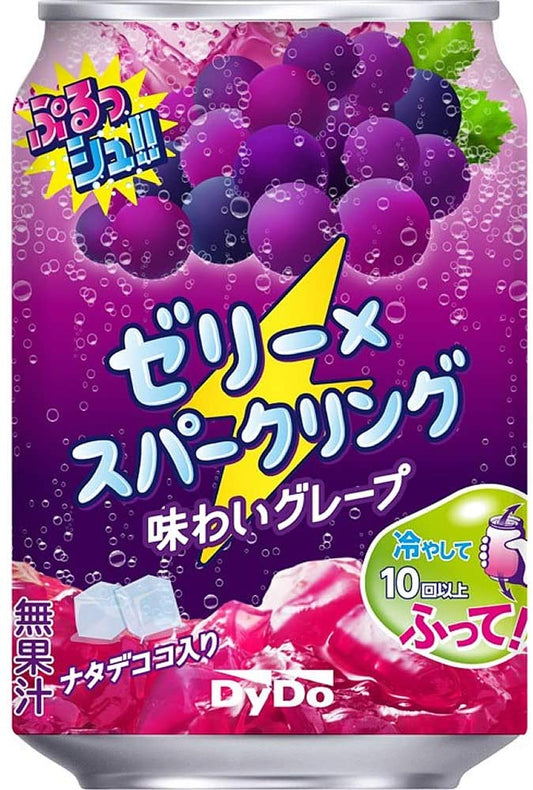 Soft Drink Jelly Grape Fruit Sparkling Carbonated Dydo Purple Can Japan 280ml