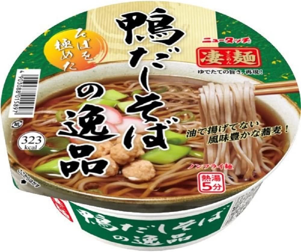 Japanese Soba Noodles Duck Meat KAMO Chicken Instant Soup Cup Food YAMADAI 117g