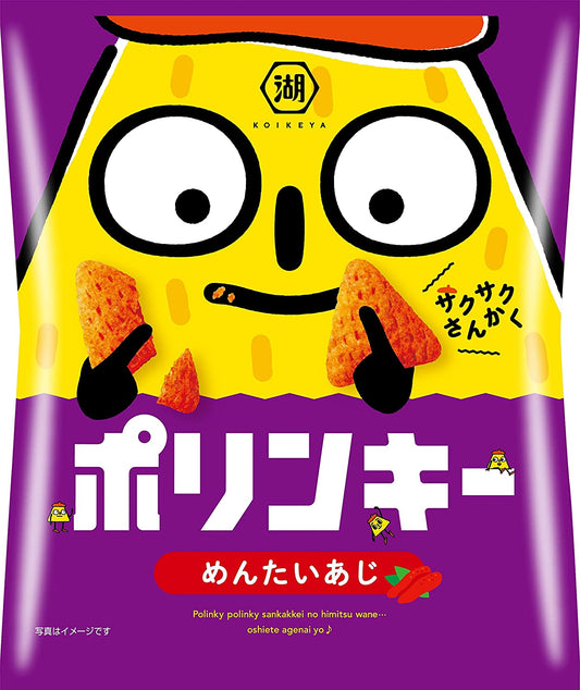 Japanese Potato Chips POLINKY Mentai Fried Corn Snack Powder Food KOIKEYA 55g