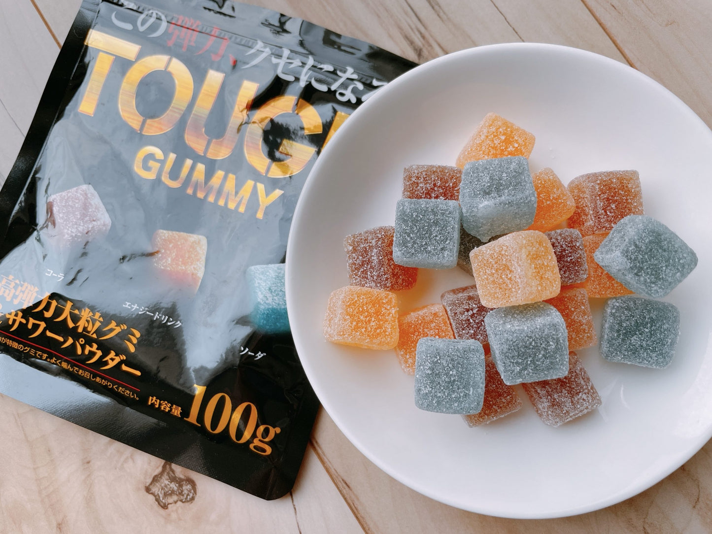 Japanese TOUGH Gummy Cola Energy Soda Sour Flavors Candy Sweet Snack Kabaya 100g