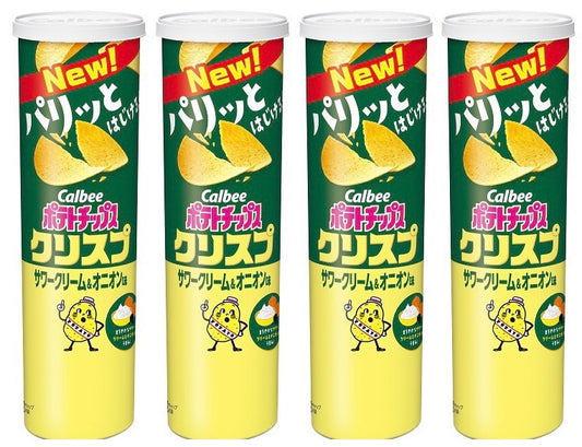 Japanese Potato Chips Sour Cream Snack CRISP Onion Garlic Flavored Calbee 115g