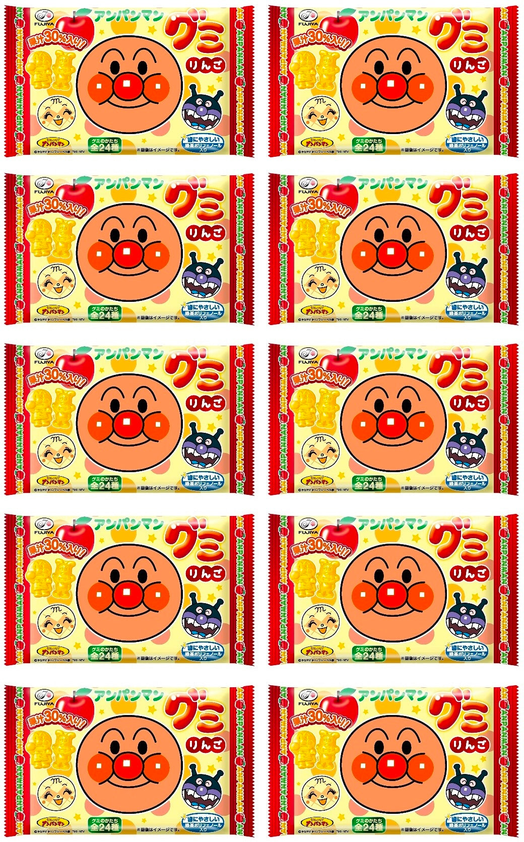 FUJIYA ANPANMAN Gummy Apple Fruits Candy Sweet Juice Snack Dagashi Japanese 19g