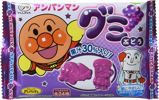 FUJIYA ANPANMAN Gummy Grape Fruits Candy Sweet Character Dagashi Snack Japan 19g