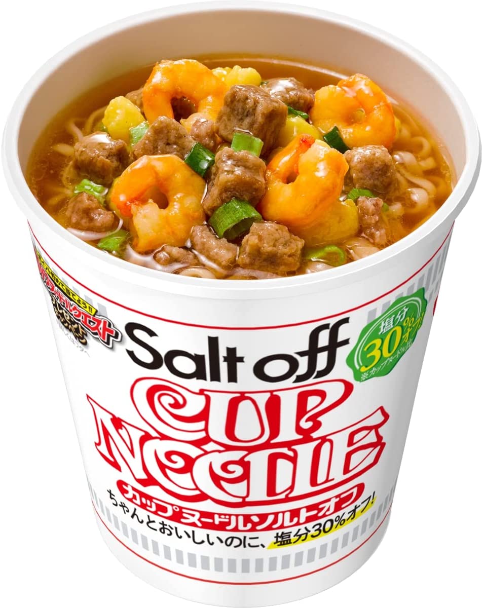 NISSIN CUP NOODLE Salt Off Soy Sauce Ramen Instant Food Pork Soup Japanese 79g